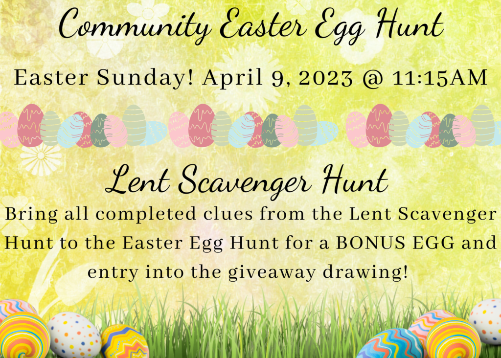 Community Easter Egg Hunt • 4/9/23 • 1115AM St. Andrews Presbyterian