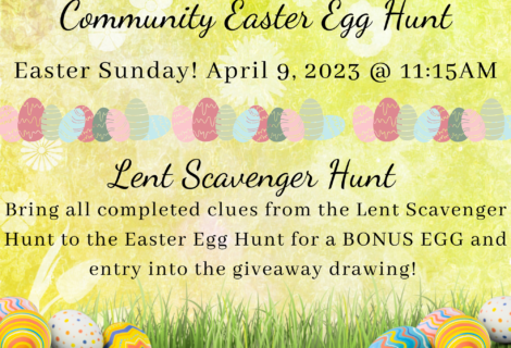 Community Easter Egg Hunt • 4/9/23 • 11:15AM