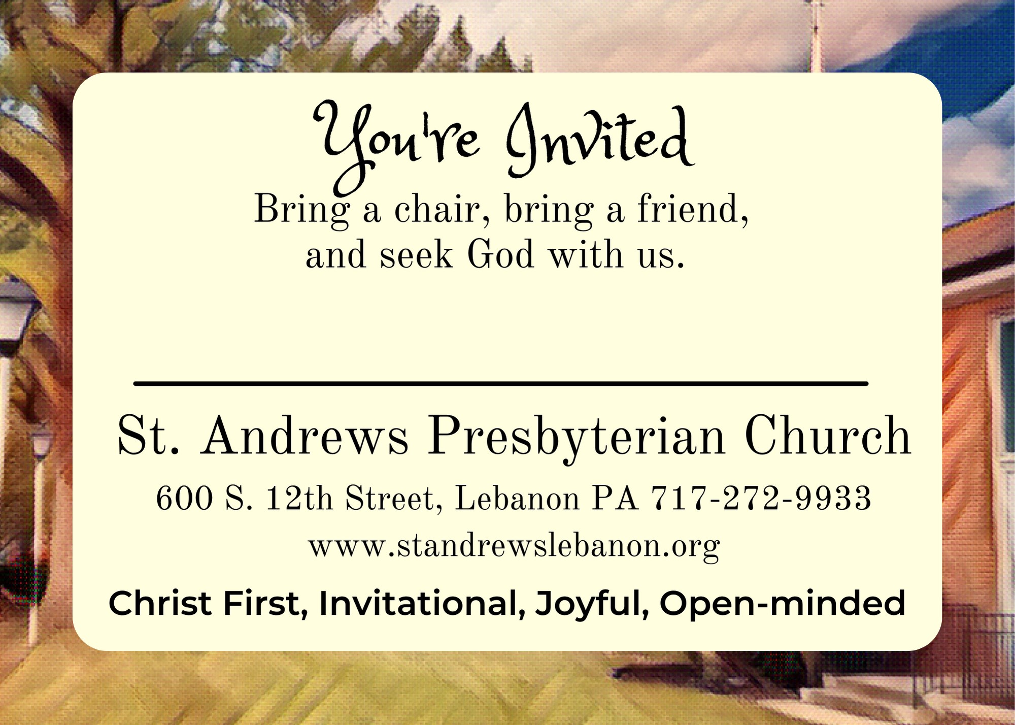 Wednesday Outdoor Worship (WOW) St. Andrews Presbyterian Church