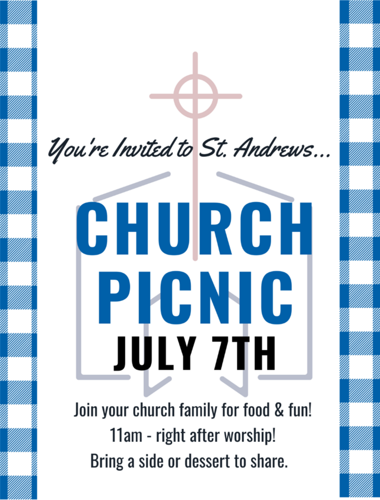 Church Picnic July 7th St. Andrews Presbyterian Church