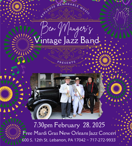 Fri. Feb. 28th Ben Mauger’s Vintage Jazz Band concert!