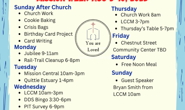 Mission Week Aug 3-10