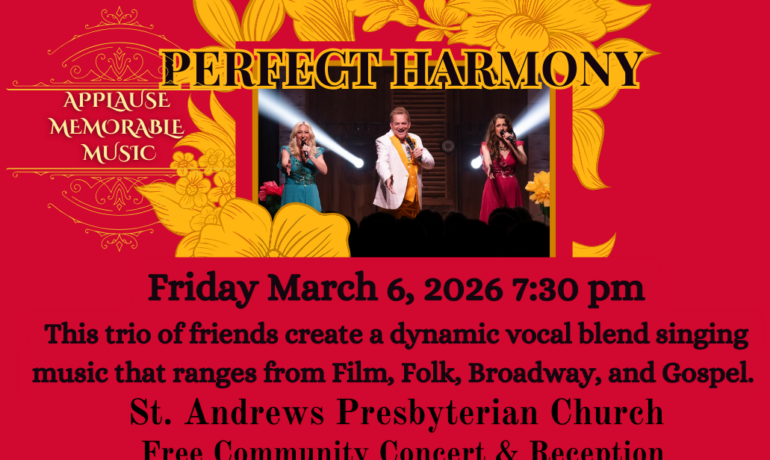 Concert Series: March 6, 2026 “Perfect Harmony” 7:30pm
